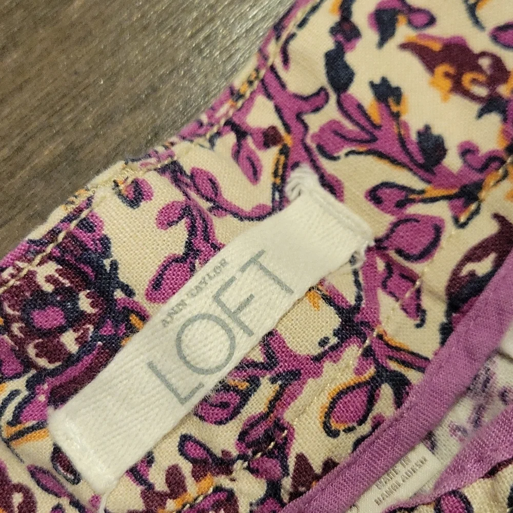 ❤ LOFT LINEN BLEND PAISLEY SHORTS, 2 (26)